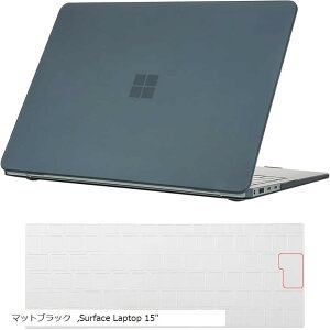Surface Laptop 15�C���` ��7����A���f���F2037�Ή� �n�[�h �P�[�X �ی�J�o�[ �y�� �ϋv ���h�~ - �}�b�g�u���b�N + ���{��z��L�[�{�[�h�J�o�[�t�� (�}�b�g�u���b�N, Surface Laptop 15)