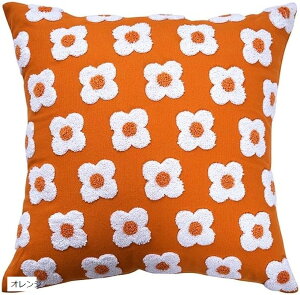 �p�C���t�����[ �N�b�V�����J�o�[ 45x45cm �ԕ� ������ (�I�����W, 45cmx45cm(1 ���g))