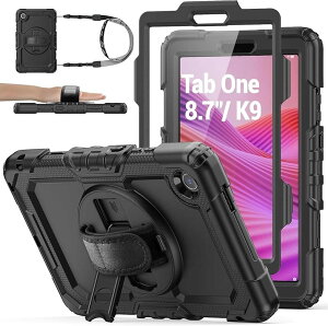 For Lenovo Tab One/Tab K9 TAB-305FU �ɓK������P�[�X 2025 �ϏՌ� �ی�t�B�����t���t���[�� �y�����[ 360°��]�X�^���h �n���h�X�g���b�v �V�����_�[�X�g���b�v �S�ʕی�J�o�[ 8.7�C���`