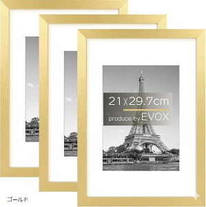 �z�� �t�H�g�t���[�� A4 3�Z�b�g �܏�z �\���� �|�X�^�[�t���[�� �ʐ^ �Ǌ|�� �y�ʊz�� �c�u�� ���u�� ��� (�S�[���h, 29.7x21cm)