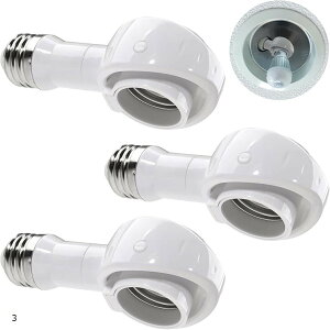 LED�d����p �ώ��\�P�b�g E26��E26 15°��U�� 320°��] ���ʓ����Ή� �����p (�z���C�g 3��)