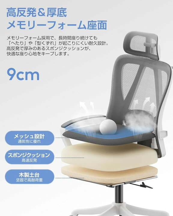 楽天市場】オフィスチェア メッシュ ハイバック フットレスト付き 135 
