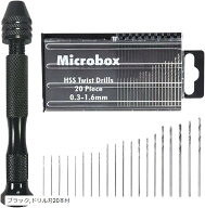 ピンバイス プラモデル 0.3-3.4mm対応 ドリル刃 20本セット 0.3-1.6mm ハンドドリル 手回し 手動 精密ド…