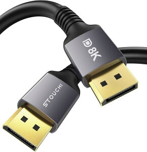 8K DisplayPort �P�[�u�� 10M DP1.4�K�i 8K@60Hz / 4K@144Hz HDR HDCP2.2 DSC1.2a �Ή� 32.4Gbps������ FreeSync �� G-Sync�Ή� CL3 (�O���[, 10M)