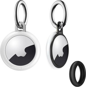 AirTag �P�[�X �h�� ��1/2����Ή� �q�󋉃A���~���� TPU �ϏՌ� �����h�~ ���h�~ �����h�~ Apple ���S�� �G�A�^�O�L�[�z���_�[ (�O���[�A�V���o�[, 2���Z�b�g- �L�[�����Ox2)