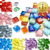 【楽天ランキング1位入賞】モザイクタイル ガラスタイル 1cm角 500g ステンドグラス ガラスモザイクタイ…