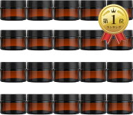【楽天ランキング1位入賞】クリーム容器 遮光瓶 ガラス製 ジャー 詰め替え 保存用 中蓋付き (茶色, ブラ…