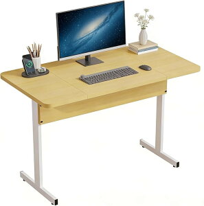 �f�X�N �� �p�\�R���f�X�N PC ����75cm �V���v�� �d���p ���ϑ� ��Ɗ� �ω׏d80KG �g���ȒP (�C�G���[, 120x60cm)