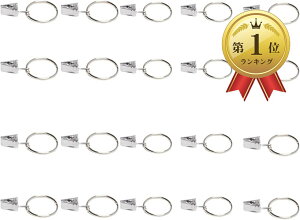 �y�y�V�����L���O1�ʓ��܁z�J�[�e�������O�N���b�v 30mm25�Z�b�g 50mm20�Z�b�g �J�[�e���N���b�v�t�b�N �J���݌v ��t�ȒP �X�`�[���� (�V���o�[, 30mm25�Z�b�g)