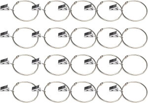 �J�[�e�������O�N���b�v 30mm25�Z�b�g 50mm20�Z�b�g �J�[�e���N���b�v�t�b�N �J���݌v ��t�ȒP �X�`�[���� (�V���o�[, 50mm20�Z�b�g)