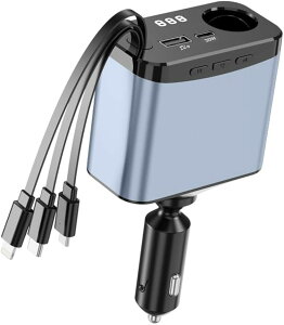 �V�K�[�\�P�b�g �J�[�`���[�W���[ ������� �P�[�u������ 100W�}���[�d 3�[�q�Ή� Type-C/iPhone�[�q/Micro USB �d���v���� 12V/24V�ԑΉ� (�i�����x�[�X�j)
