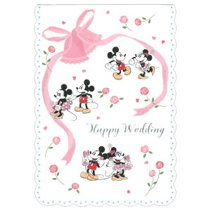 多目的カード ウエディングカード ディズニー ウエディングケーキ EAR-536-091 二つ折り ホールマーク Disney ミッキー・ミニー 多用途 ウェディング Wedding グリーティングカード ポップアップカ