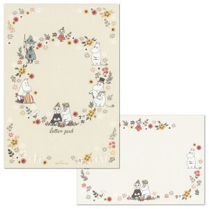 レターセット ムーミン フラワーフレーム EEP-819-002/EEE-819-613 (10) 便箋12枚 封筒4枚 ホールマーク