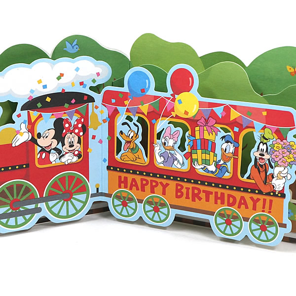 ディズニーのポップアップバースデーカード バースデーカード 日本正規品 ディズニー パルス汽車 Ear 697 846 ホールマーク 飛び出す Birthday Card お誕生お祝い 立体カード