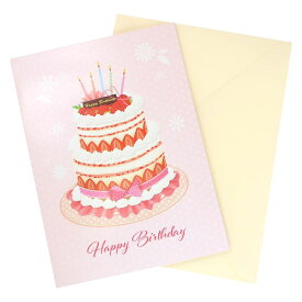 バースデーカード 二つ折りメロディーカード バースデーケーキ H06-GN-68 アクティブコーポレーション Birthday Card グリーティングカード お誕生お祝い