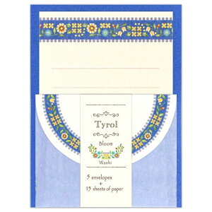 ミニレターセット 小たより ティロール ブルーム 4542404 (A-4) 便箋15枚 封筒5枚 ミニサイズの為郵送不可 NB エヌビー