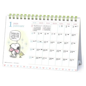 2026 カレンダー 卓上 APJ 160 水彩スケジュール/PEANUTS(スヌーピー) ハンドメイドパーツ付 アートプリントジャパン 令和8年 キャラクターシリーズ