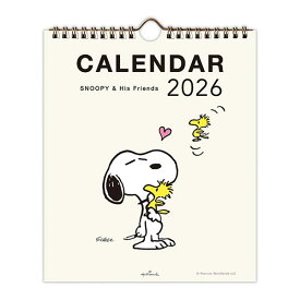2026 カレンダー 壁掛け ホールマーク リングカレンダー（小） 縦型スヌーピー YDC-845-438 (ホ-22) 225×190mm 卓上用台紙スタンド付