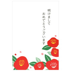 年賀ハガキ 同柄3枚セット あけおめ椿 528-6 天一堂 謹賀新年 ポストカード はがき 2025年 令和7年 お正月ハガキ ご挨拶