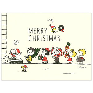 クリスマスカード 洋風 二つ折りポップアップ XAR-828-370 (HX-31) スヌーピー パーティーガーランド ホールマーク Christmas card グリーティングカード