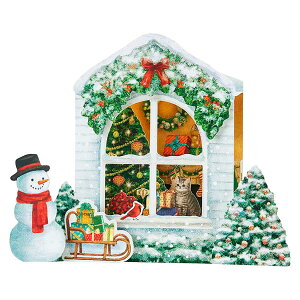 NX}XJ[h m TI S7032 ̃J[h ̑OɃXm[} Christmas card O[eBOJ[h