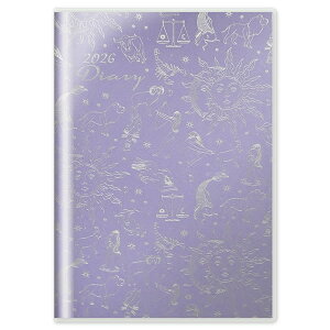 2026 ダイアリー 手帳 フロンティア A6サイズ マンスリー DY-160 プレミアムダイアリー うす藤紫 2025年12月〜2027年1月 日曜始まり