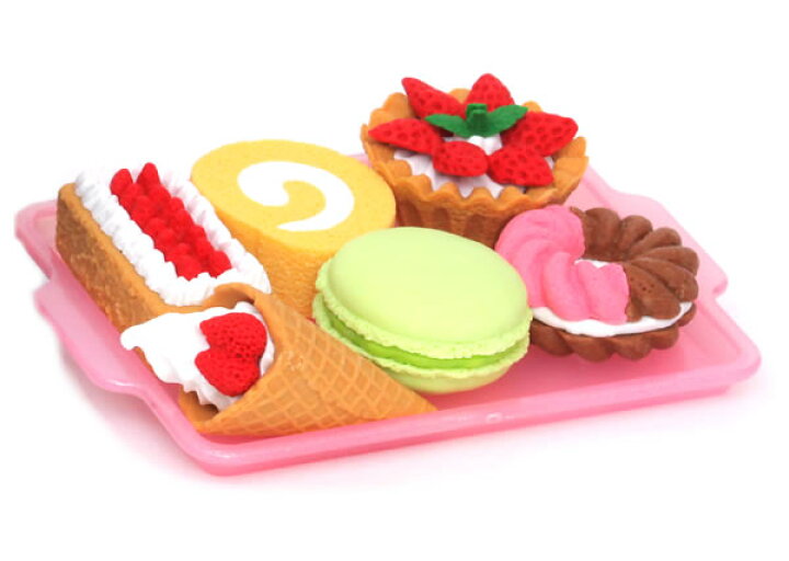 イワコー おもしろ消しゴム デザート ER-BRI019 ブリスターパック16 ドーナッツ ケーキ マカロン けしごむ ケシゴム 芦屋の文房具店 あしや堀萬昭堂 イワコーおもしろ消しゴム(ポスト、釜めし、マカロン、パフェ、三角ケーキなど)