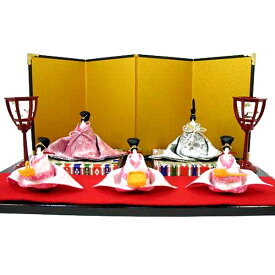 ひな人形 京三角雛5人揃い 1-350 リュウコドウ 倉庫品 新品未使用品ですが箱に汚れ、色褪せあり 雛人形 倉庫品 【SSセール50％OFF】 プチギフト 自宅用 まとめ買い ストック用