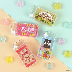 Funbox サカモト お菓子柄テープのり4点セット(アポロ・マーブル・きのこの山・ポイフル) 5mm幅 使い切り 40169701-9801-9901-170001