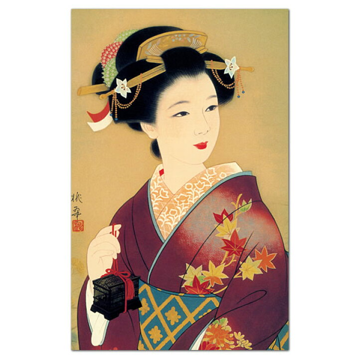 楽天市場 和風カード 美人画 紫 和風グリーティングカード F23 28 二つ折り 絵柄付き中紙あり 和風グリーティングカード 福井朝日堂 芦屋の文房具店 あしや堀萬昭堂
