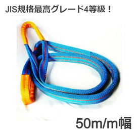 ベルトスリング 4E 幅50mm 2t 4m 50mm幅 ナイロンスリング 1本 金属製品 建築 コンクリート製品 ブルースリング 青 木製品 家具 ピアノ 吊る プラスチック製品 ボート 浴槽 土木 造園 引越し 自動車 原動機　吊上げる テザック