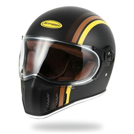 フルフェイス へルメット バイク ビンテージ トリコロール2マットブラック メンズ レディース S～XL HORIZON HELMETS JADE Tricolor2-black