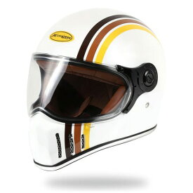 フルフェイス へルメット バイク ビンテージ トリコロール2ホワイト メンズ レディース S～XL HORIZON HELMETS JADE Tricolor2-gray