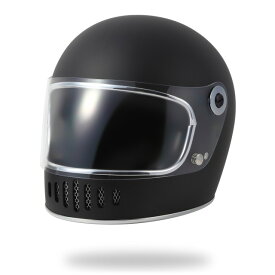 フルフェイス へルメット バイク ビンテージ マットブラック メンズ レディース S～XL HORIZON HELMETS LAMP