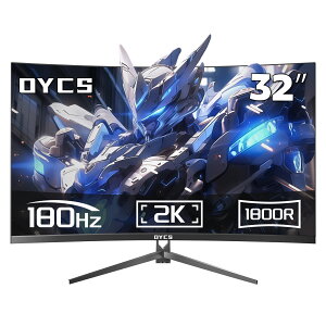 OYCS 32�C���` QHD �Q�[�~���O���j�^�[ 180 VA�p�l�� 2560*1440 ���𑜓x 1800R�p�� 1ms�������� HDR FreeSync G-Sync�݊� �L�F�� sRGB136�� ��u���[���C�g VESA�Ή� HDMI*2.0/DP*1.4 PC���j�^�[ �f�B�X�v���C �Q�[��