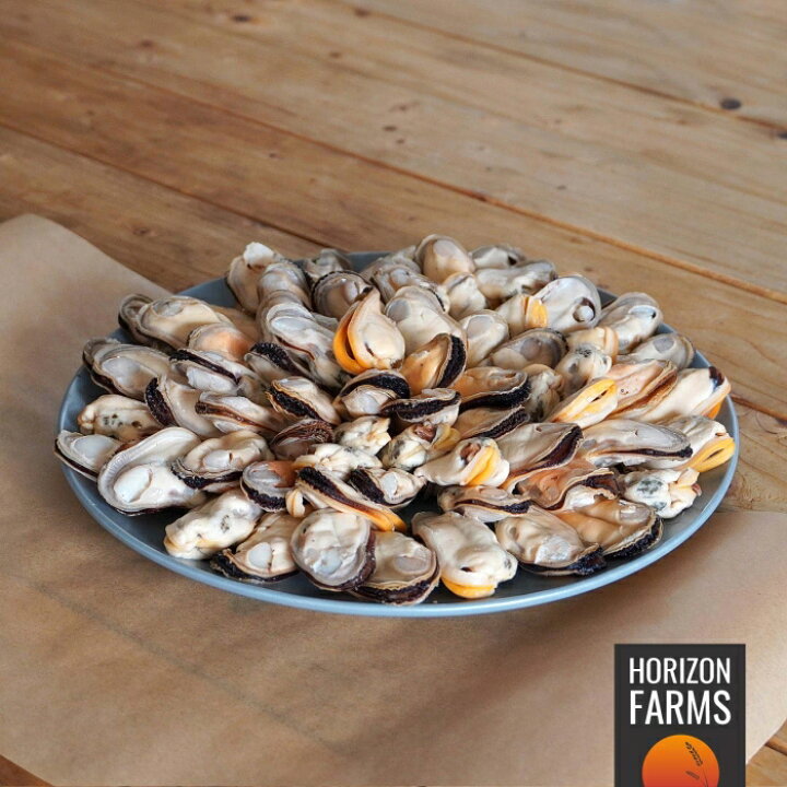 楽天市場 冷凍 ムール貝 ニュージーランド産 1kg むき身 パーナ貝 グリーンシェル マッスル パエリア 貝 ムラサキガイ 加熱用 業務用 サイズ 化学物質不使用 Horizon Farms