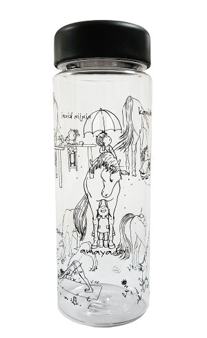 チアブーコの馬柄スリムクリアボトル500ml馬との楽しい時間を描いたイラストがたくさん馬と遊ぶ、馬と過ごす楽しい時間パスタなどの乾物やミルクポーションを入れたりステーショナリーやお花、コスメなどを入れてインテリアとして使うのもイイネ