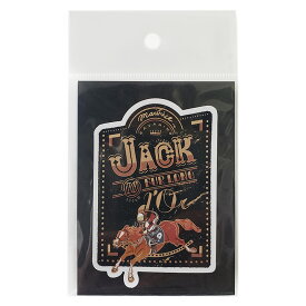 競走馬ジャックドールステッカー　Jack d'Orイラストレーターキックボードの描く競走馬シリーズ黄金の逃げ脚　主な勝鞍　2023年大阪杯、2022年金鯱賞、札幌記念父：モーリス　母：ラヴァリーノ　栗毛illustration by KICKBOARD キックボード