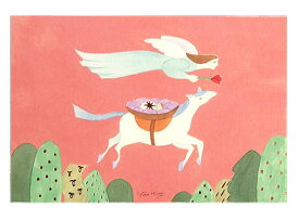 柊有花　箔押しポストカード【誕生の日に】馬　hiiragi yuka【cozyca products】馬のカード　horse ウマ