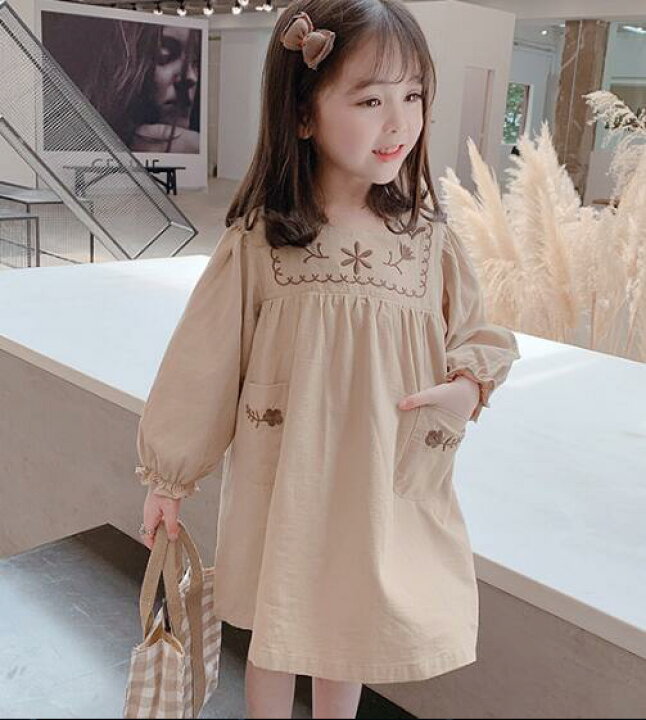 楽天市場 子供服 女の子秋 90 100 110 1 130 140 子供服 女の子 ワンピース 長袖 カジュアル ナチュラル 大人っぽい 女の子 ワンピース カジュアル マタニティ ベビーのオルタンシア