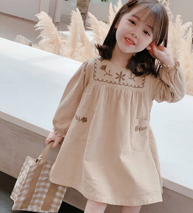 楽天市場 子供服 女の子秋 90 100 110 1 130 140 子供服 女の子 ワンピース 長袖 カジュアル ナチュラル 大人っぽい 女の子 ワンピース カジュアル ママ ベビーキッズのオルタンシア