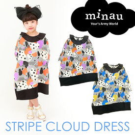 子供服 秋冬 女の子 ワンピース 長袖 裏毛 子供服 キッズ おしゃれ かわいい キッズ服 (100/110/120/130/140) minau ミナウ【送料無料】