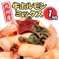 【九州産】新鮮 ぷりぷり ミックス 牛ホルモン 1kg ｜ 国産 ホルモンミックス ミックスホルモン 冷凍ホル…
