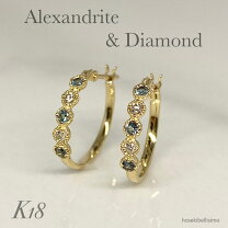 楽天市場】18金 18K（種類（宝石）アレキサンドライト）（ピアス 