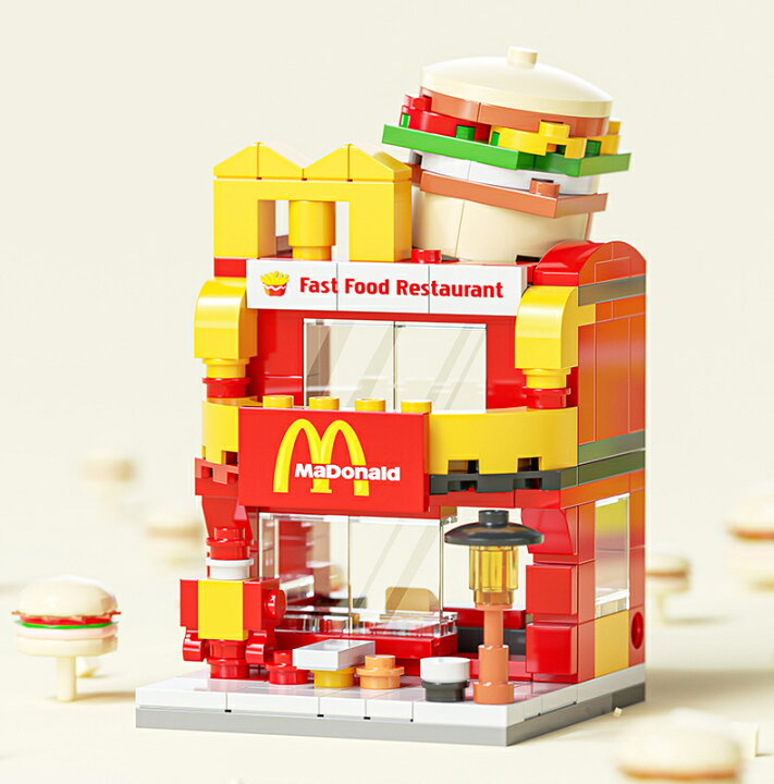 楽天市場】レゴ 互換ブロック マクドナルド風 ハンバーガーショップ 