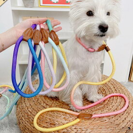 【送料無料】スリップリード グラデーション カラフル おしゃれ 首輪 リード 一体型 オールインワン お散歩 安全 丈夫 簡単装着 スライド 犬服 ドッグウェア 犬 服 お出かけ 散歩 写真 写真映え 小型犬 通気性 プレゼント かわいい