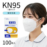 KN95 マスク N95 同等 5層構造 個包装100枚入 PM2.5対応 5層構造 立体構造 花粉対策 男女兼用 防塵 白 平…
