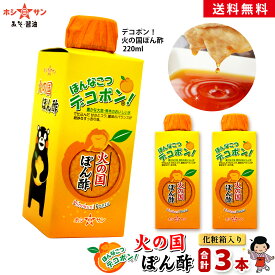 ポン酢セット【送料無料(送料込み)】≪デコポン！火の国ぽん酢 3本セット≫メディア多数掲載！九州熊本のまろやか高級ポン酢！お鍋に♪冷しゃぶに絶品♪酸っぱいのが苦手なお子様にも大人気【くまモンラベル】【デコポン ぽん酢】九州熊本の老舗醤油屋ホシサン 家事ヤロウ