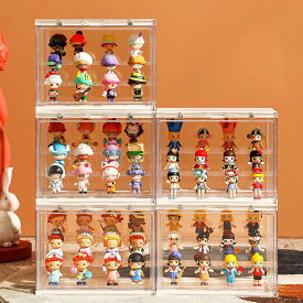 【楽天1位】【即納・保証あり】 コレクションケース アクリル 棚 卓上 フィギュアケース 積み重ね フィギュア おしゃれ クリア ミニカー ディスプレイケース 小型 透明 扉付き 収納ボックス マグネット式 人形 POP MART LABUBU収納 クリスマス 新年 プレゼント