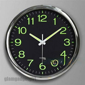プレゼ PVC 蓄光塗料 静か 夜でも見える 夜光る 静音 電池 夜光 クロック ウォールクロック おしゃれ 夜光 掛け時計 壁掛け時計